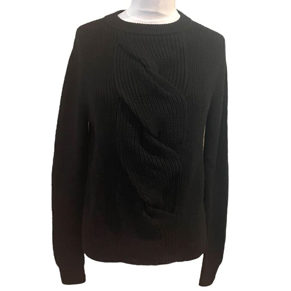 Vineyard Vines Rare Sample Black Cable Knit Crewneck Sweater XS Small Wool